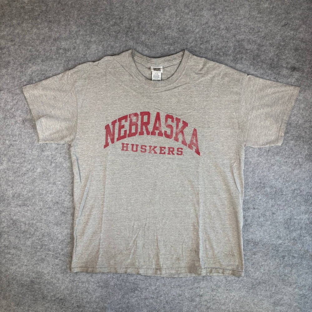 Vintage Nebraska Huskers T Shirt Mens XL Gray Simply For Sports NCAA Football